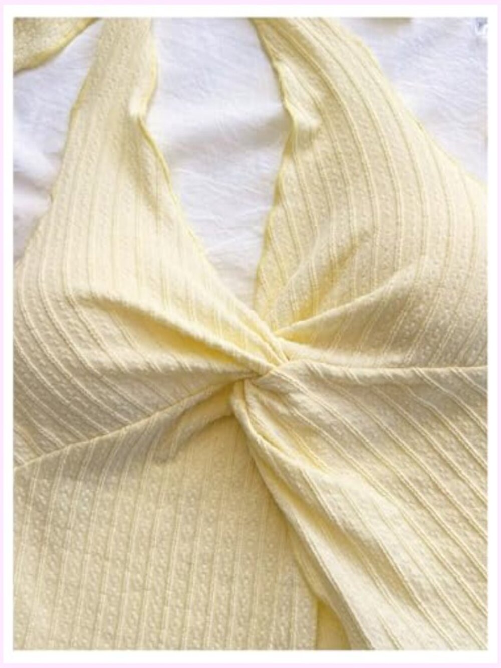 Twist Front Tie Halter Neck Crop Top Backless Summer Going Out Top - Picture 2 of 6
